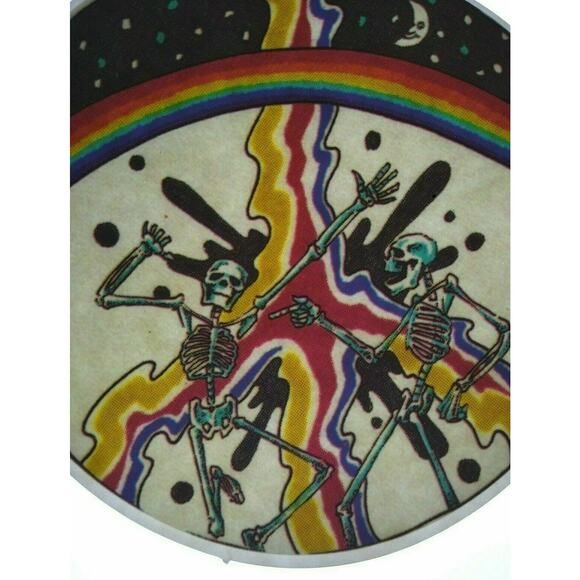 Grateful Dead Sticker Original 1980s Car Window Sticker Skeletons Rainbow Moon - Picture 1 of 5